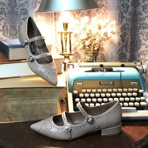 Kensie Nasser buckle flats in Blush Pink